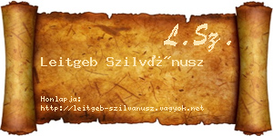 Leitgeb Szilvánusz névjegykártya